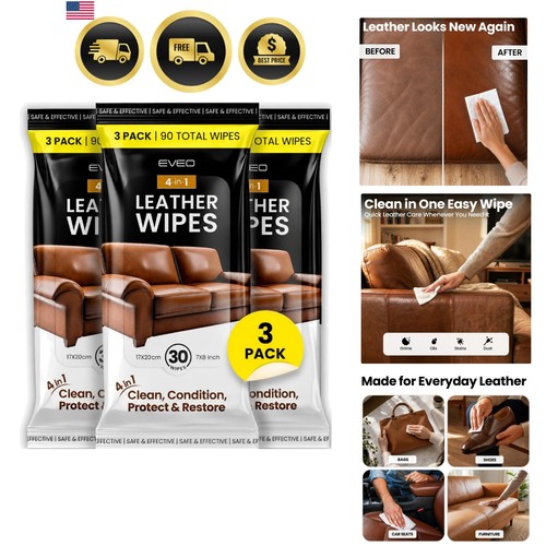 Leather cleaner wipes 1 - cleaner, 4-in-1