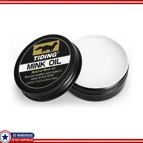 Natural mink oil leather - natural,