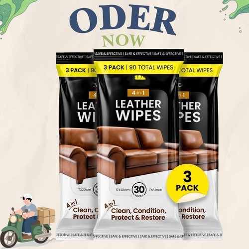 Pack leather cleaner wipes - 3,